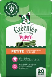 Greenies Natural Petite Puppy Dental Dog Treats, 20 count