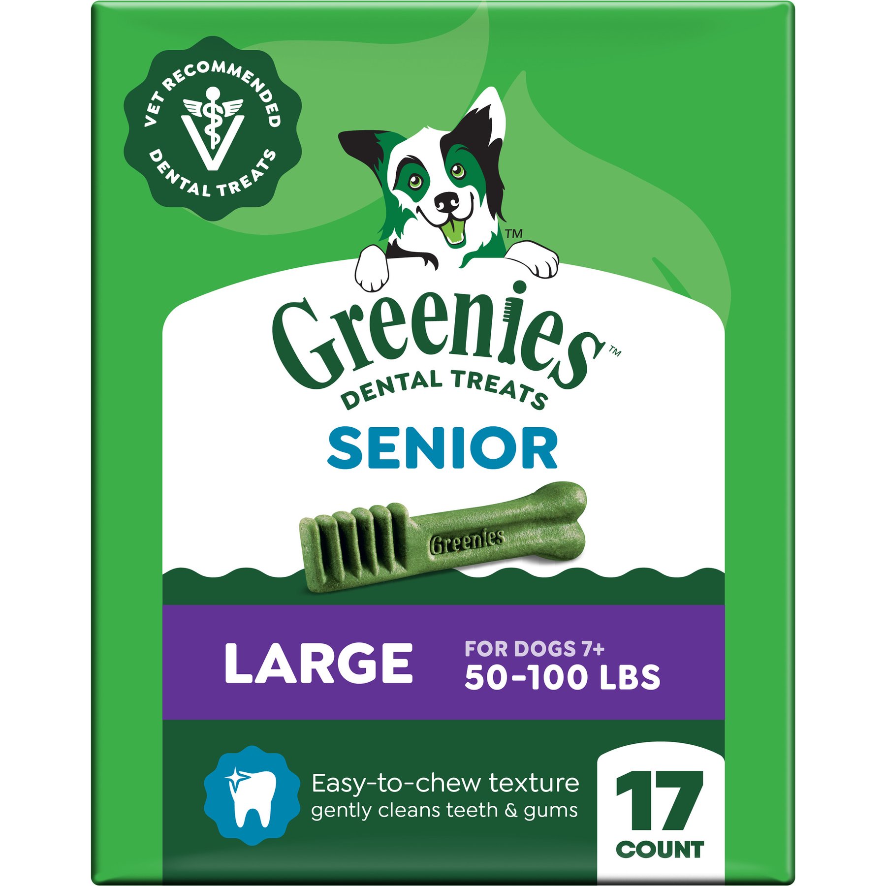 Greenies Aging Care Natural Large Dental Dog Treats, 17 count