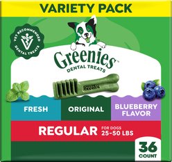 Greenies Variety Pack Natural Regular Dental Dog Treats, 36 count