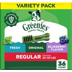 Greenies Variety Pack Natural Regular Dental Dog Treats, 36 count