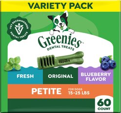 Greenies Variety Pack Natural Petite Dental Dog Treats, 60 count