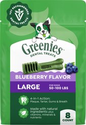 Greenies Blueberry Large Dental Dog Treats, 8 count