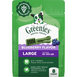 Greenies Blueberry Large Dental Dog Treats, 8 count