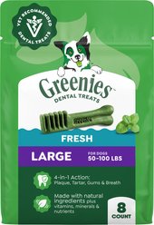 Greenies Large Natural Fresh Mint Dental Dog Treats, 8 count