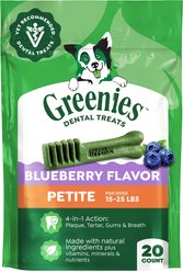 Greenies Blueberry Petite Dental Dog Treats, 20 count