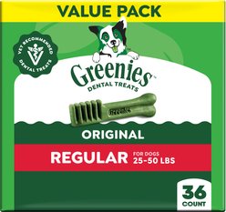 Greenies Regular Natural Original Chicken Flavor Dental Dog Treats, 36 count