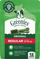 Greenies Regular Natural Original Chicken Flavor Dental Dog Treats, 12 count