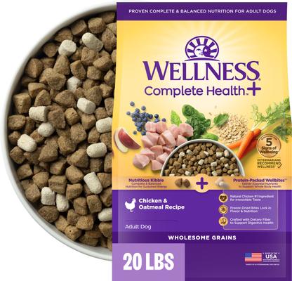 Wellness Complete Health+ Adult Chicken & Oatmeal Dry Dog Food, 20-lb bag