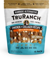 TruRanch Chicken & Collagen BBQ Skewers Hard Chew Dog Treats, 5-in, 15 count