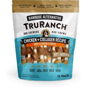 TruRanch Chicken & Collagen BBQ Skewers Hard Chew Dog Treats, 5-in, 15 count