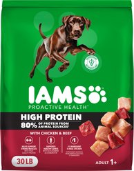 Iams Proactive Health High Protein Chicken & Beef Dry Dog Food, 30-lb bag