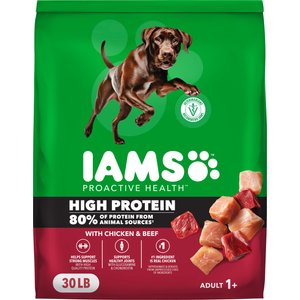Iams Proactive Health High Protein Chicken & Beef Dry Dog Food, 30-lb bag