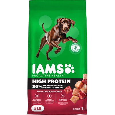 Iams Proactive Health High Protein Chicken & Beef Dry Dog Food, 5-lb bag