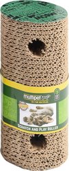 Multipet Cardboard Scratcher Roller Cat Toy with Catnip, 1 count, Color Varies