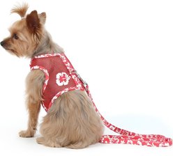 Doggie Design Cool Mesh Netted Aloha Hibiscus Dog Harness with Matching Leash, Small, Red slide 2 of 5