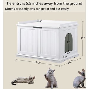 Unipaws Decorative Cat Litter Box Enclosure, White