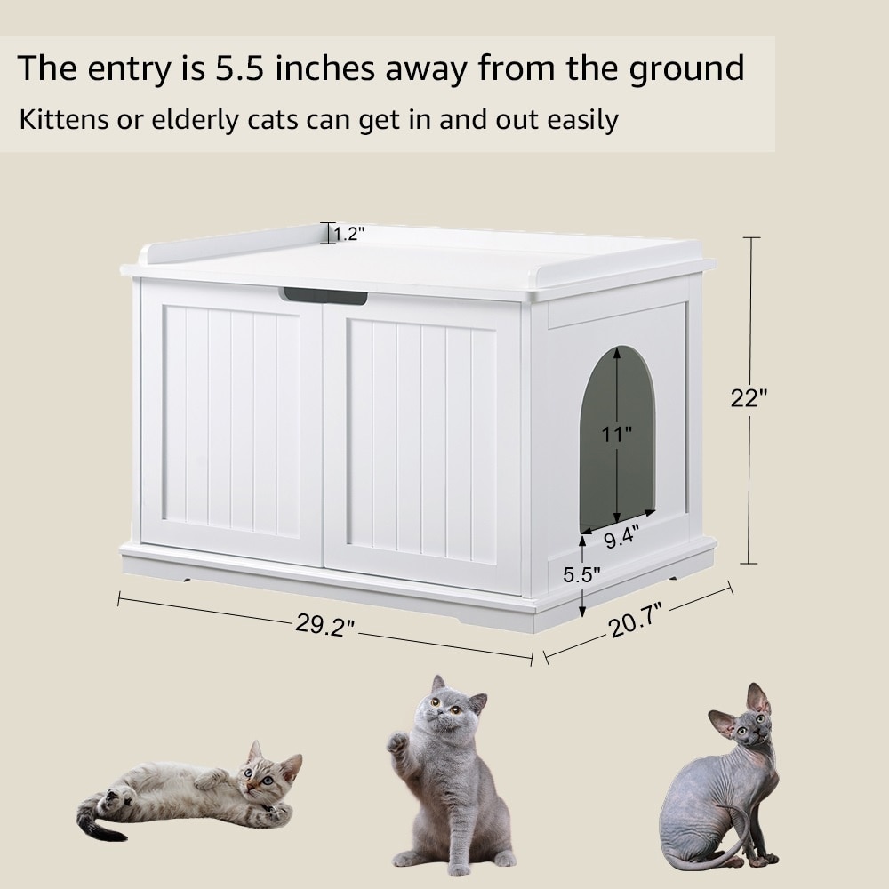 UNIPAWS Decorative Cat Litter Box Enclosure, White - Chewy.com