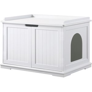 Unipaws Decorative Cat Litter Box Enclosure, White