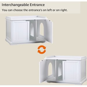 Unipaws Decorative Cat Litter Box Enclosure, White