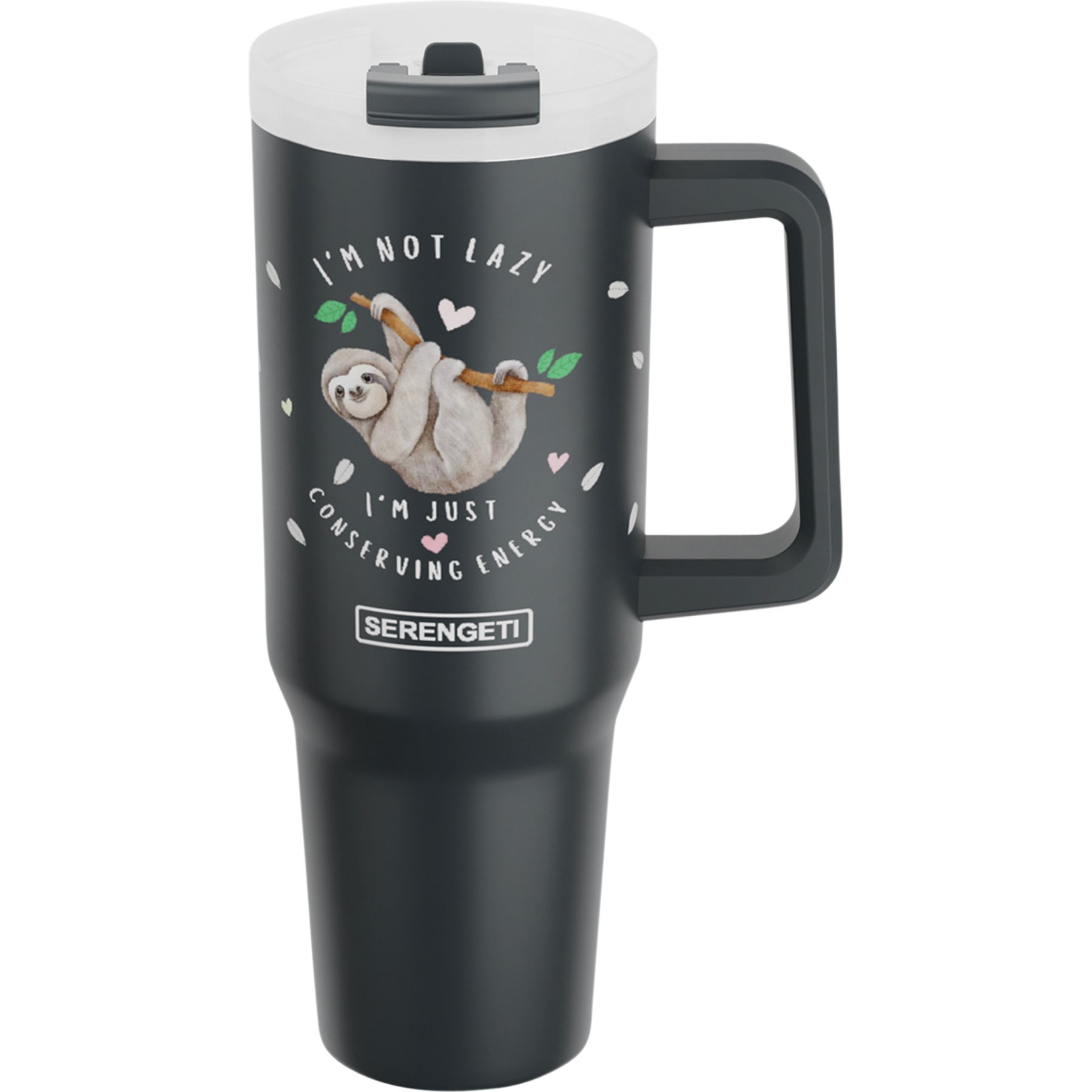 E&S PETS Sloth Stainless Steel Tumbler, 40-oz, Gray