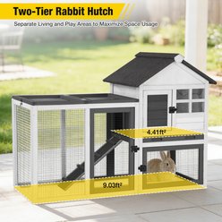 Aivituvin 2-Story Big Bunny Cage with No Leak Tray in Brown, White slide 2 of 7