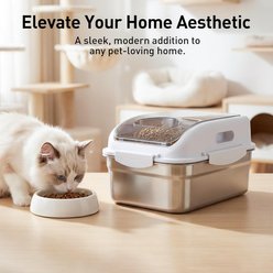 allforpaws Lifestyle 4 Pets Stainless-Steel Dog & Cat Food Container, Grey, 10-L slide 2 of 7