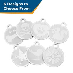 GoTags Fun Design Circle Personalized Dog & Cat ID Tag, Heart with Paw slide 2 of 6