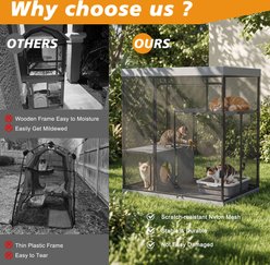 MALOROY Catio Outdoor & Indoor Cat Enclosure, Gray, Large: 49 x 32.6 x 49-in slide 2 of 8