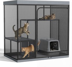 MALOROY Catio Outdoor & Indoor Cat Enclosure, Gray, Large: 49 x 32.6 x 49-in