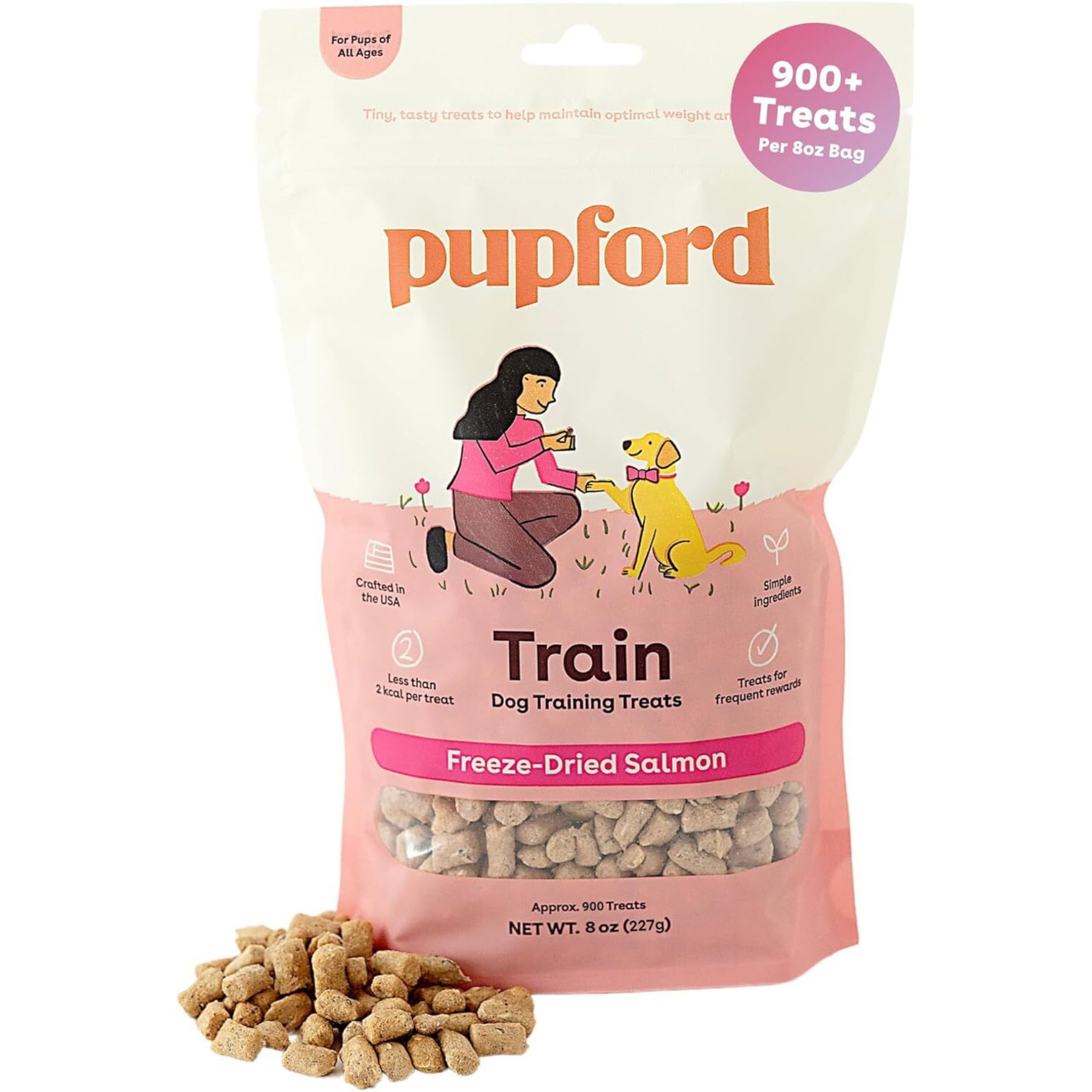 Pupford Train Salmon Natural Freeze-Dried Dog Treats, 8-oz bag