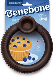 Benebone Ring Blueberry Tough Chewer Dog Toy, Brown, Large