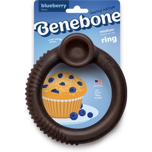 Benebone Ring Blueberry Tough Chewer Dog Toy, Brown, Medium