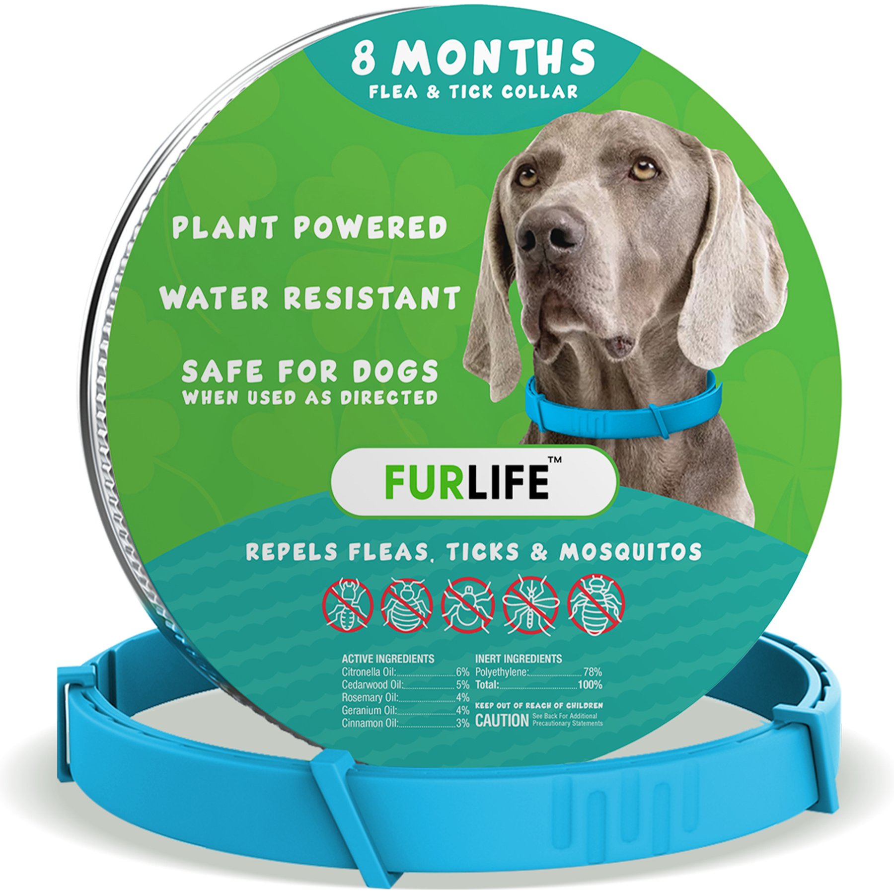 FurLife Flea & Tick Collar for Dogs, Blue