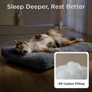 Bedsure Bubble Fleece Dog Bed Mat with Fully Machine Washable, Grey, Large Crate