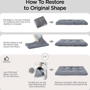 Bedsure Bubble Fleece Dog Bed Mat with Fully Machine Washable, Grey, Large Crate