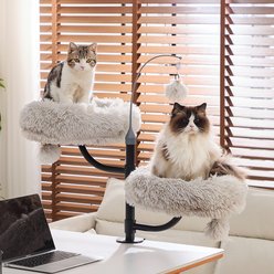 Catry NestUp Dual Desk Platform 17.94-in Polyester Removable Bed Hanging Toy Modern Cat Tree, Grey, Medium