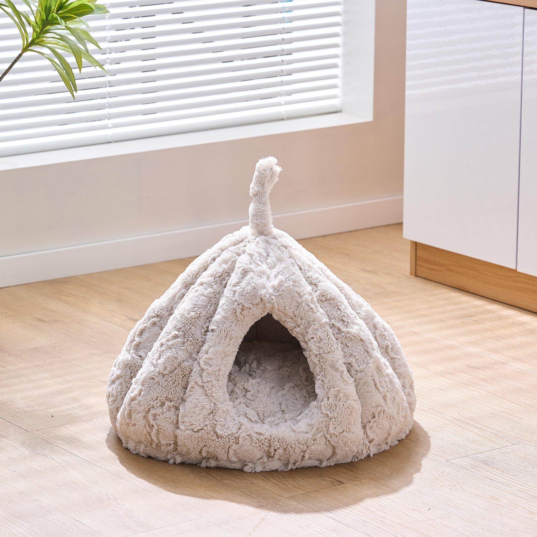 Petpals Washable Cover Cat Bed, Cream, Small