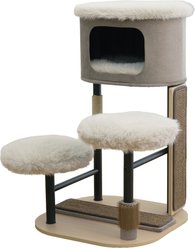 Petpals 37-in Linen Cat Tree, Dark Gray slide 1 of 7