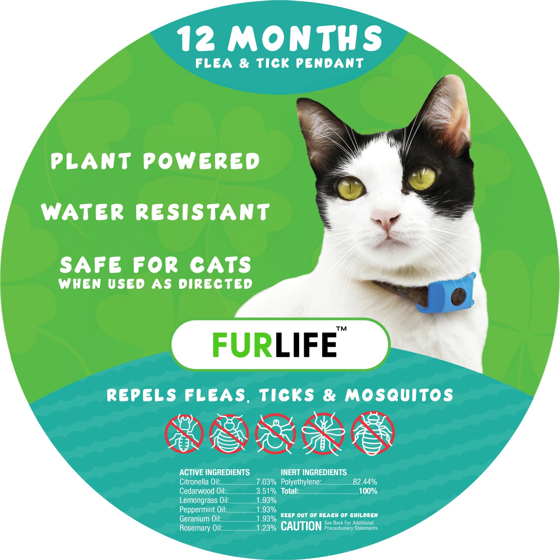FurLife Flea & Tick Pendant for Cats, Blue