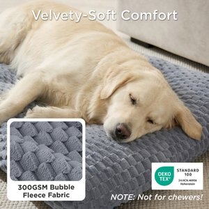 Bedsure Bubble Fleece Dog Bed Mat with Fully Machine Washable, Grey, X-Large Crate