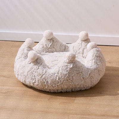 Petpals Petpals Rose Crown Novelty Elevated Cat Bed, Cream Small