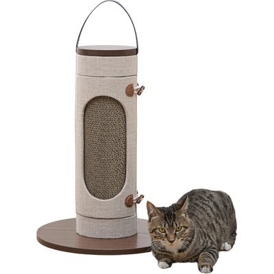 Petpals Petpals 20-in Eco-Scratcher Linen Cat Scratcher, Beige/Brown