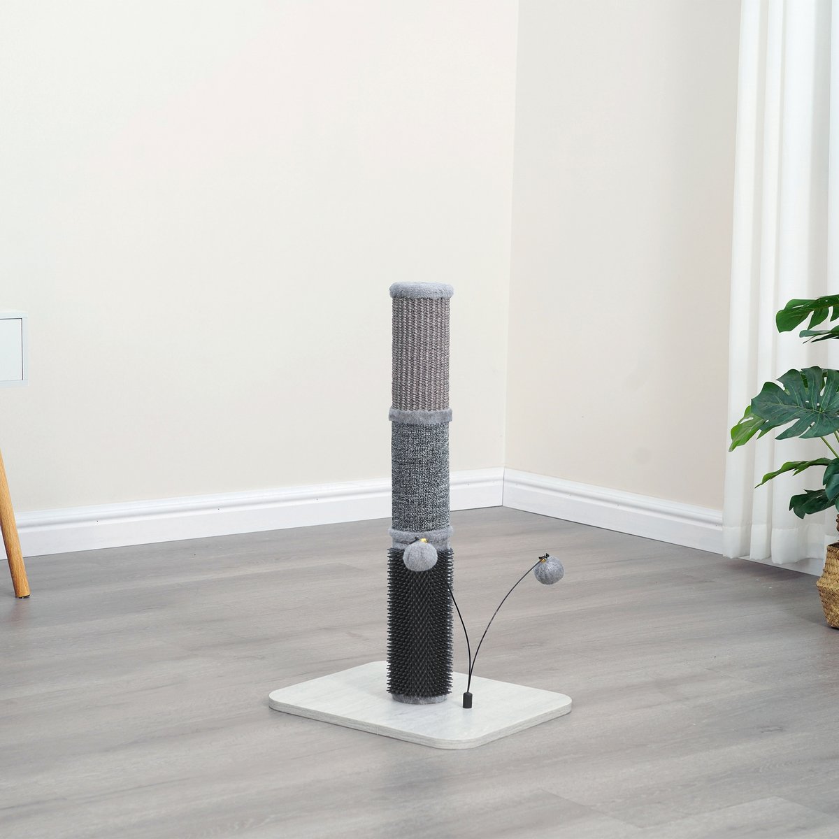 Petpals 25-in Sisal Carpet Cat Scratching Post, Gray