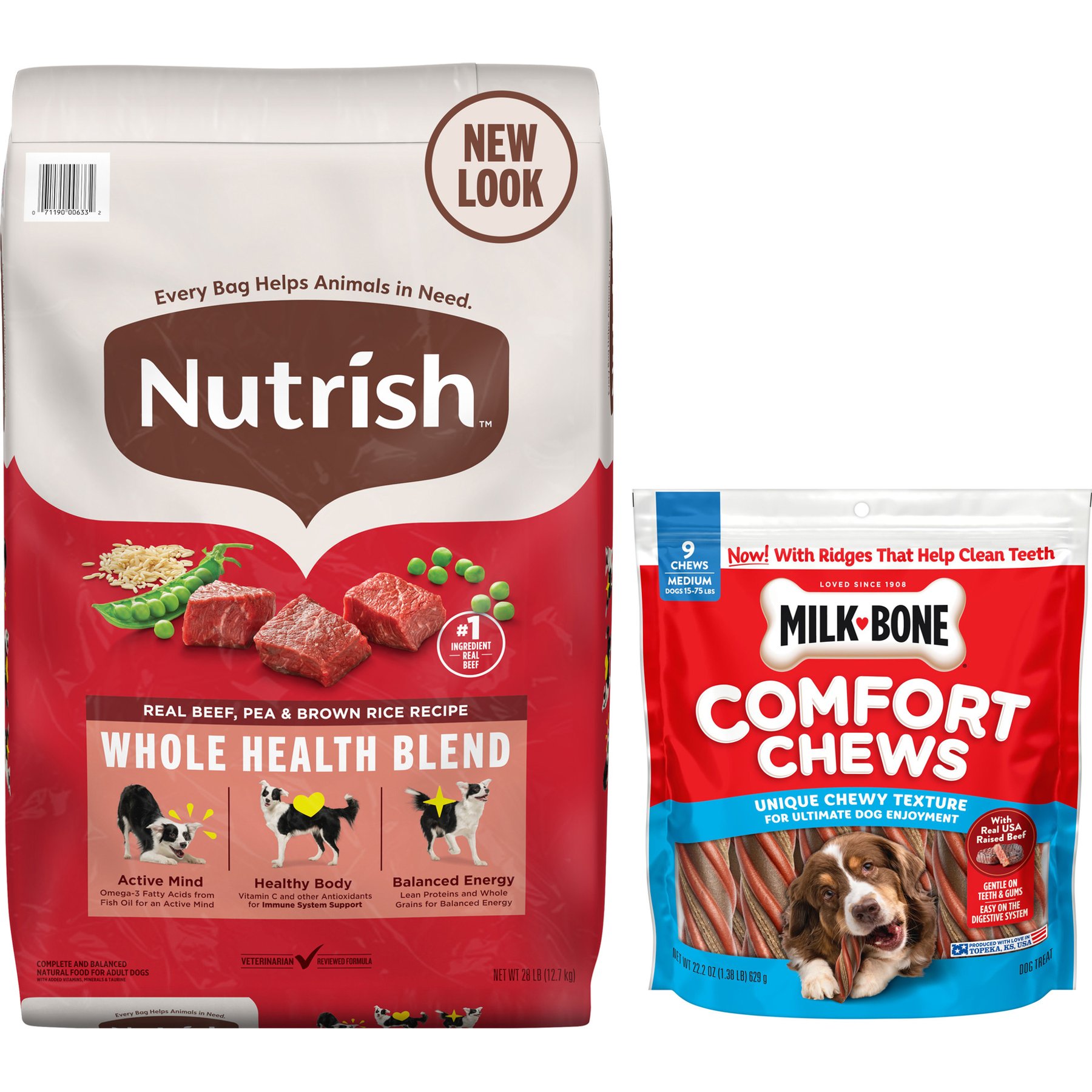Rachael Ray Nutrish Real Beef, Pea, & Brown Rice Recipe Dry Food + Gentle Digestion Real Chicken, Pumpkin & Salmon Canned Dog Food