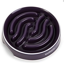 LOOBANI Slow Feeder Dishwasher-safe Ceramic Dog Bowl, Purple, X-Large