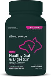 VetriScience Acetylator Capsules Digestive Supplement for Cats & Dogs, 120 count