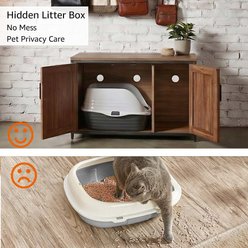 Unipaws Cat Litter Box Enclosure with Top Opening, Large, Walnut slide 2 of 7