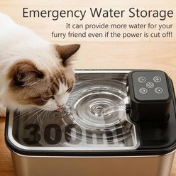 Casfuy SY-075 Wireless Smart Stainless Steel Cat Water Fountain with Multi-Layer Filtration, 3.2-L slide 2 of 9