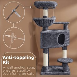 Yaheetech Activity Tower Basic 46-in Cat Tree, Dark Gray slide 2 of 7