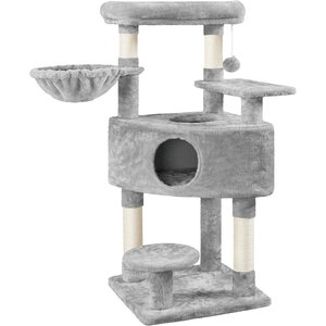 Yaheetech Activity Tower Basic 46-in Cat Tree, Light Gray